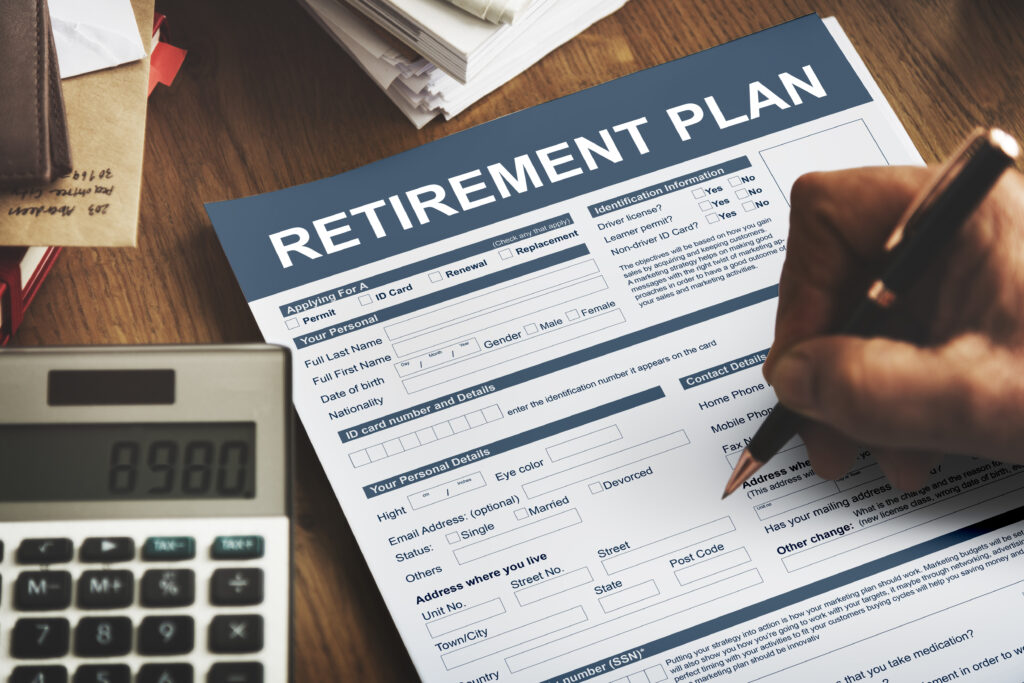 Retirement Plan Form Insurance Financial Concept